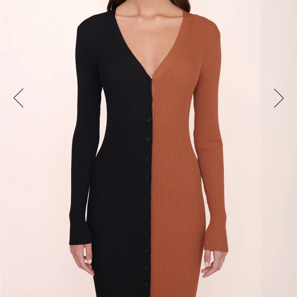 Staud Shoko sweater dress brown/black